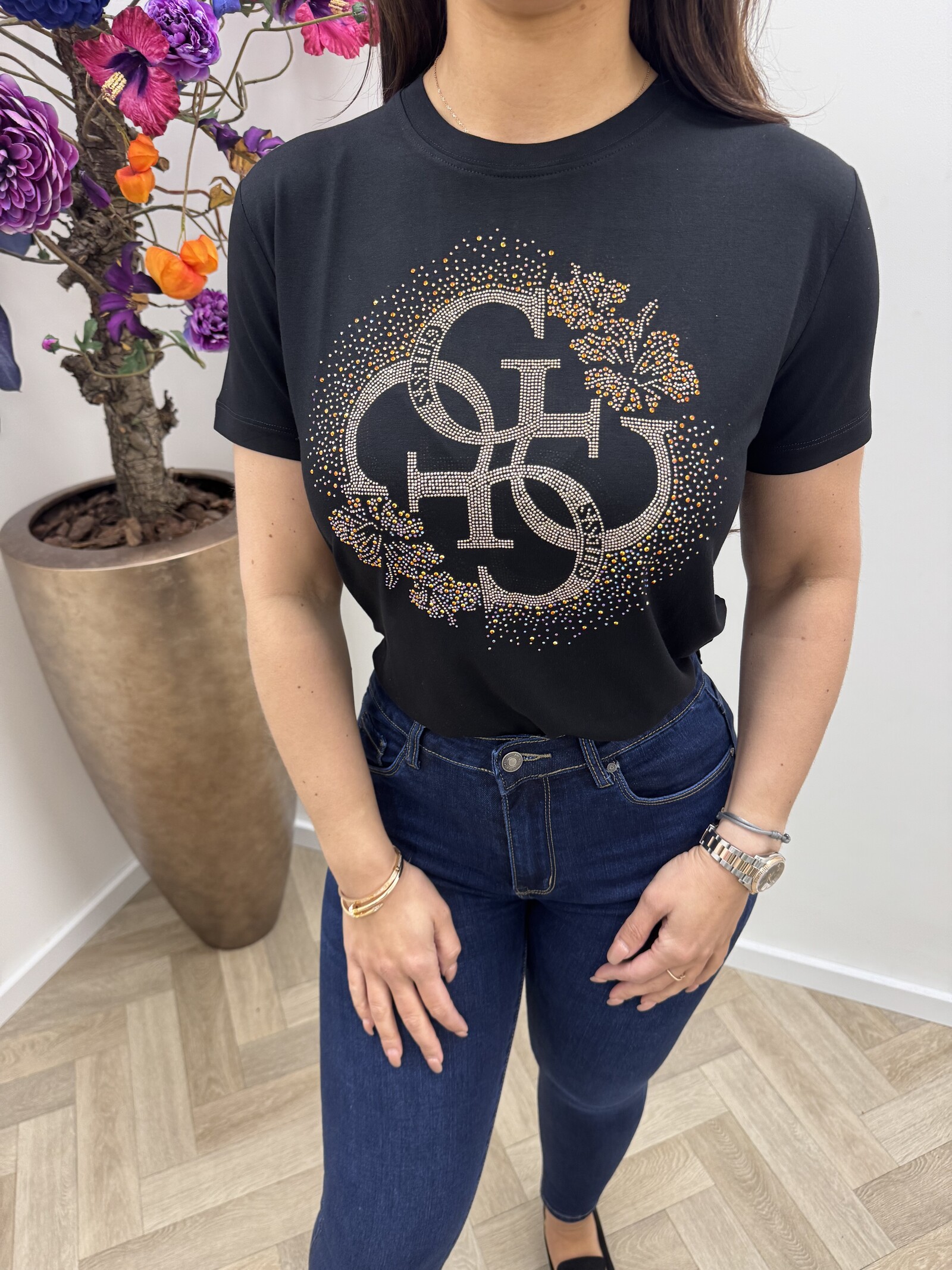 Guess T-shirt Corinne Shine Guess Black 1235