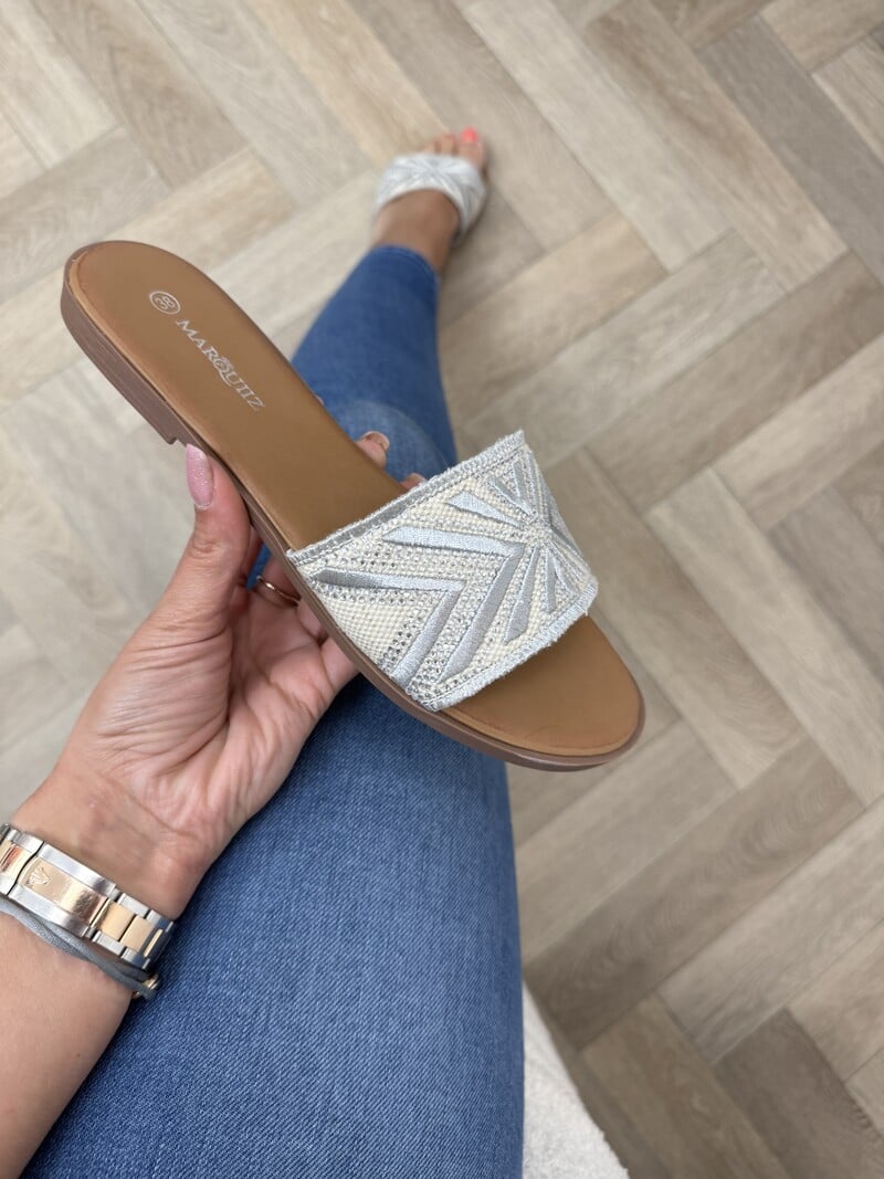 Slippers Stina Zilver 2807