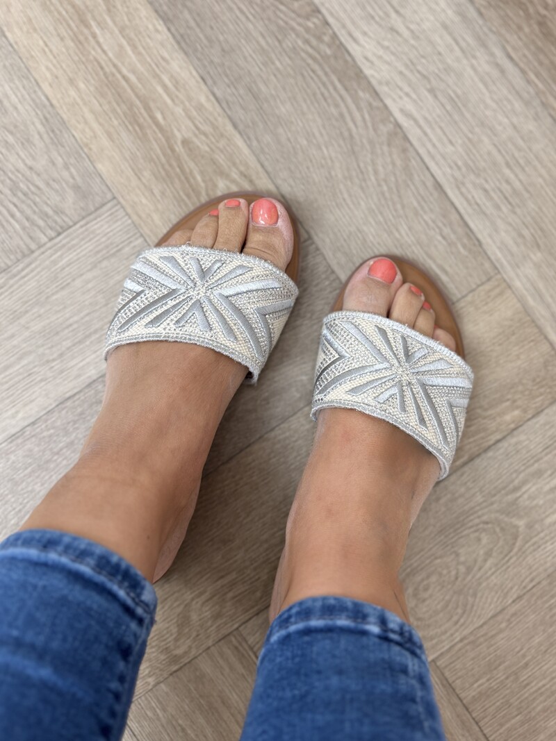 Slippers Stina Zilver 2807