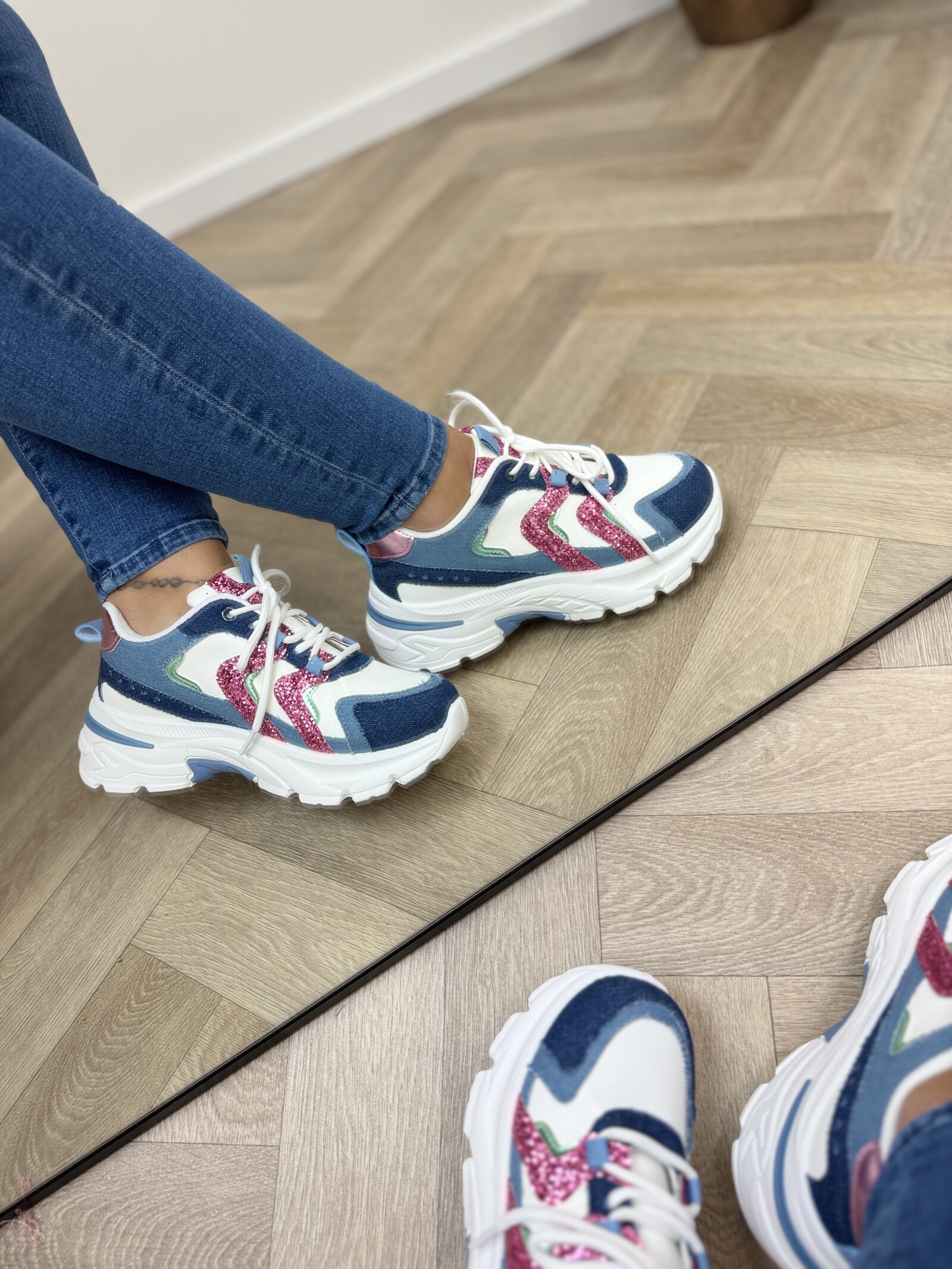 Sneakers Lellie Glitter Denim 8928