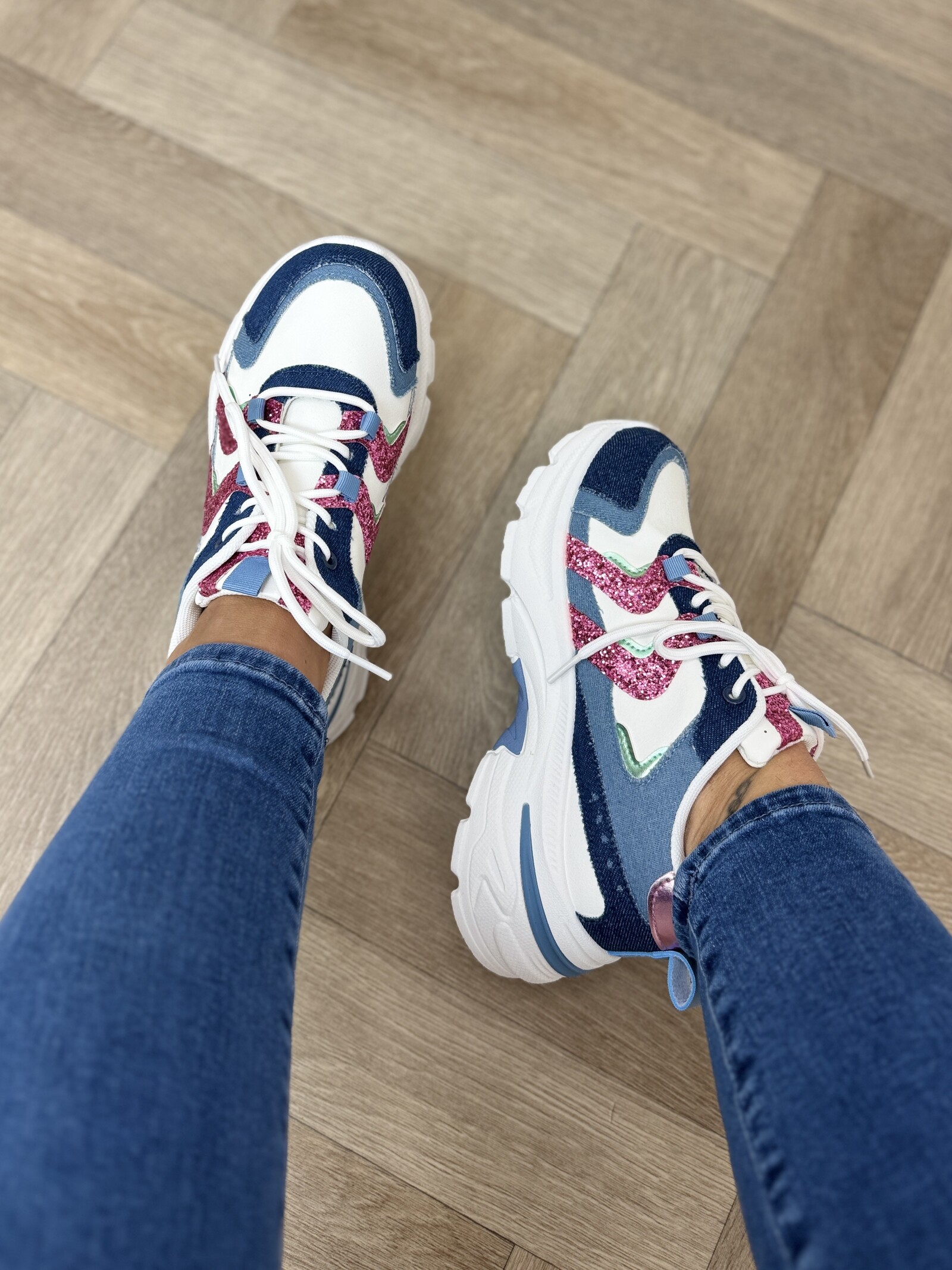 Sneakers Lellie Glitter Denim 8928