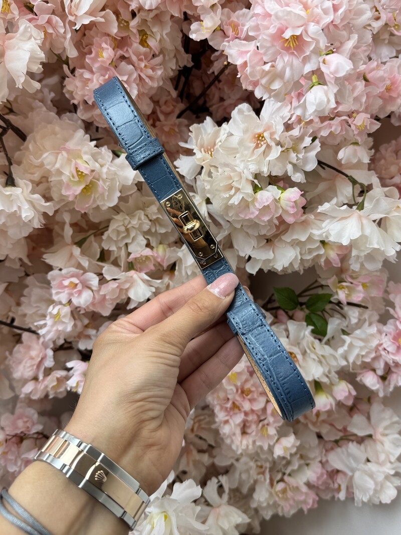 Belt Kelsy Croco Blue