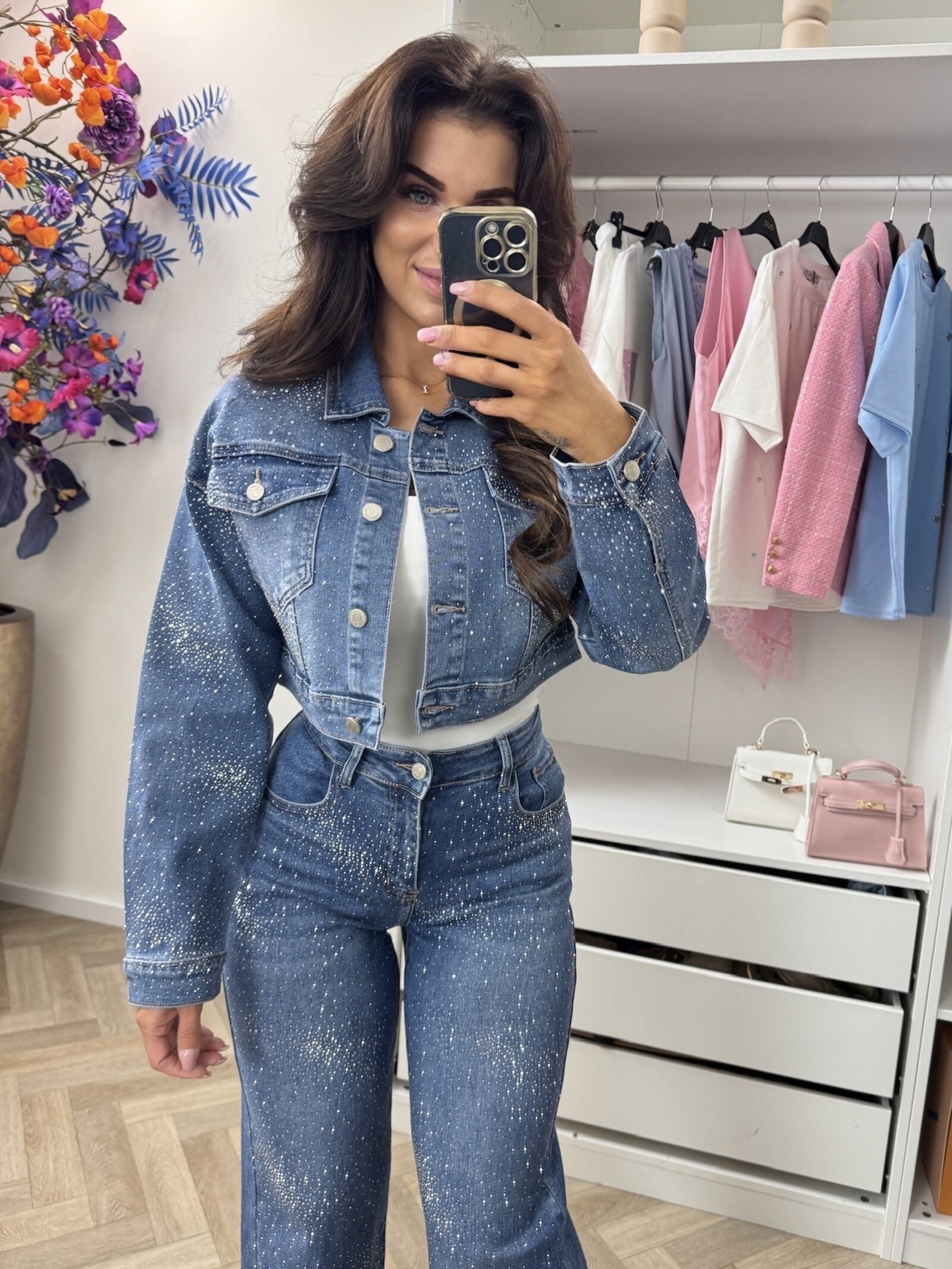 Jeans Jacket Diamonds Hello Miss HM8638
