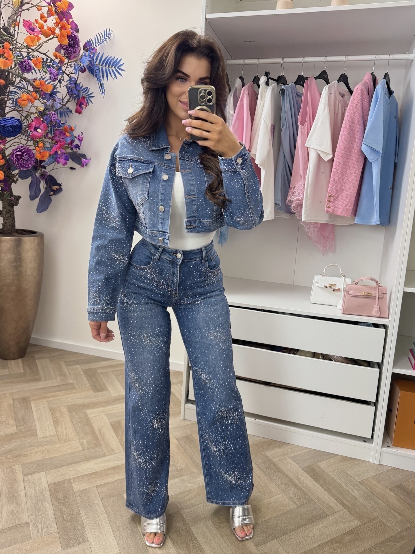 Jeans Jacket Diamonds Hello Miss HM8638