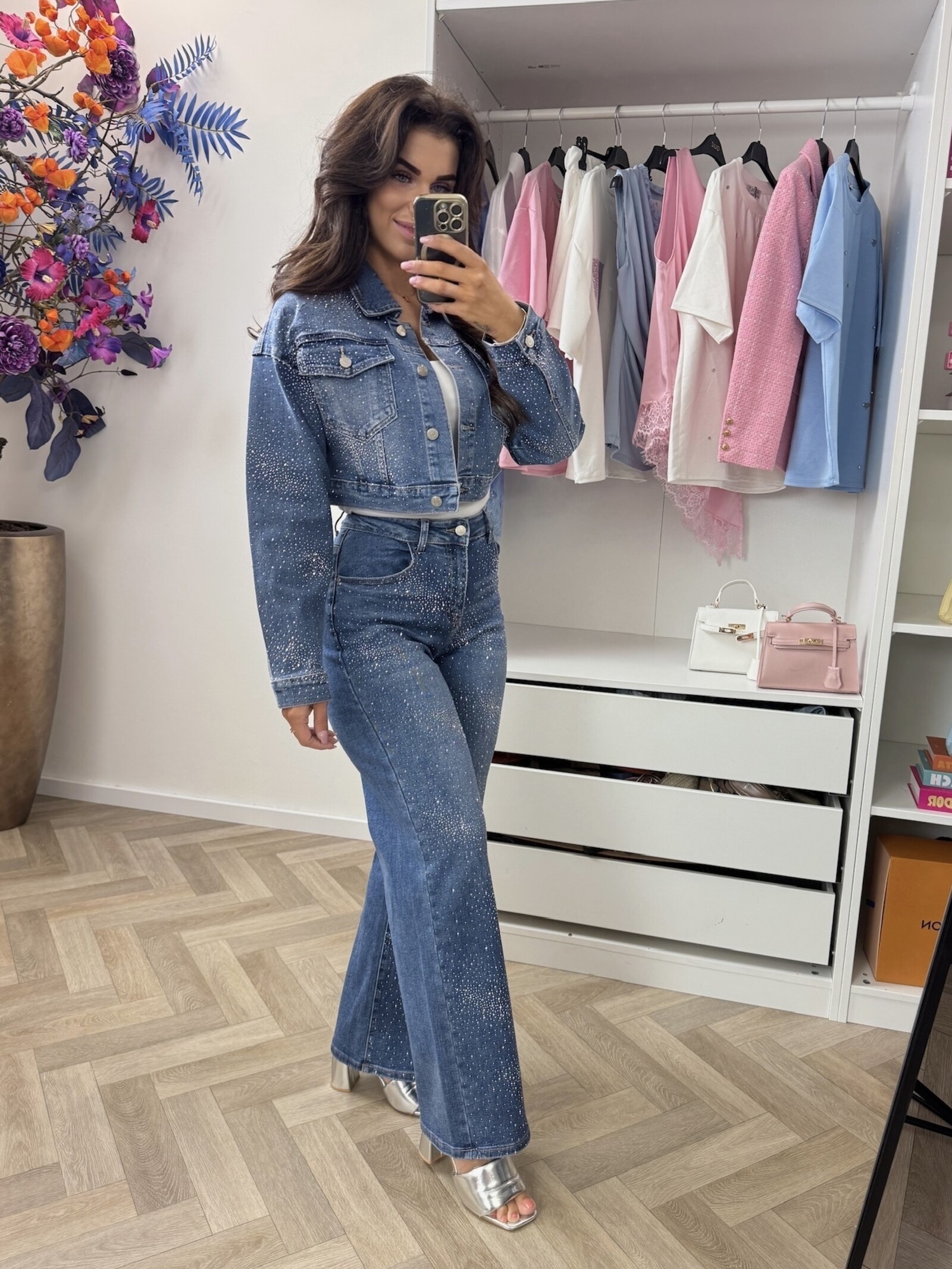Jeans Jacket Diamonds Hello Miss HM8638