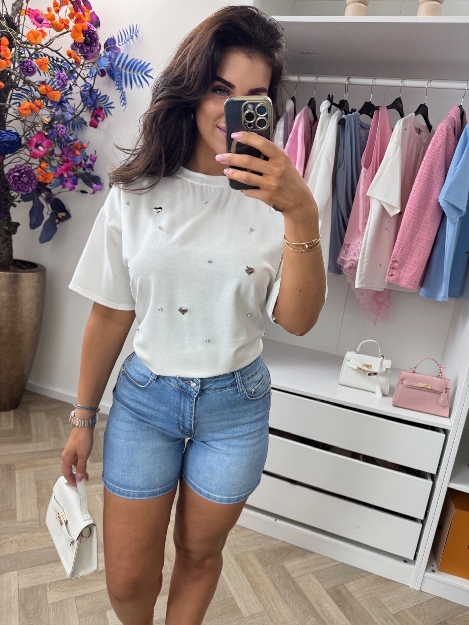 T-Shirt Hearts White