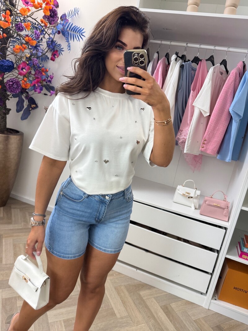 T-Shirt Hearts White