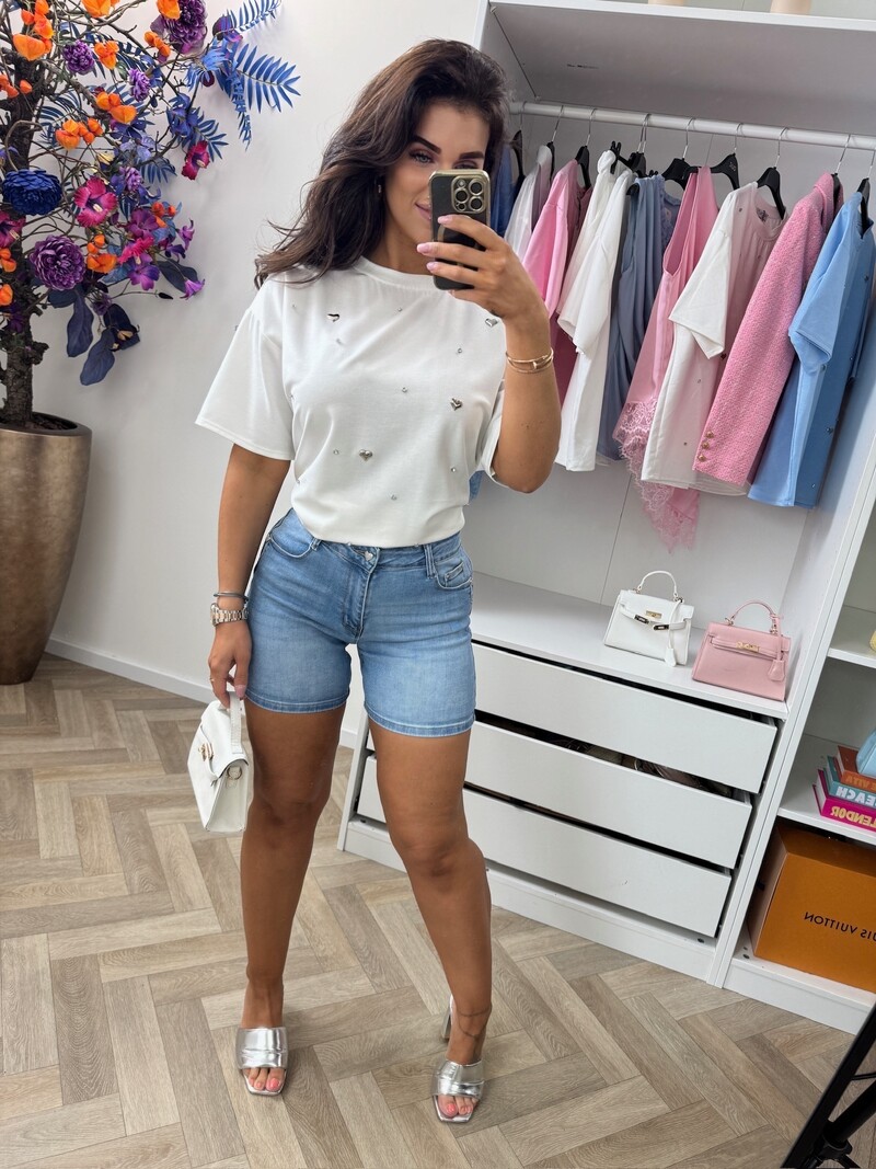 T-Shirt Hearts White