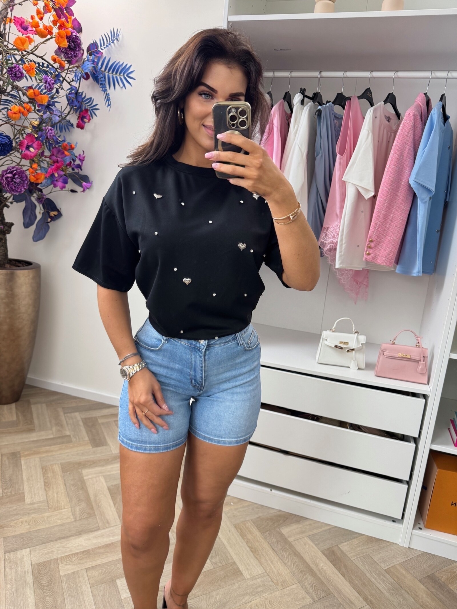 T-Shirt Hearts Black