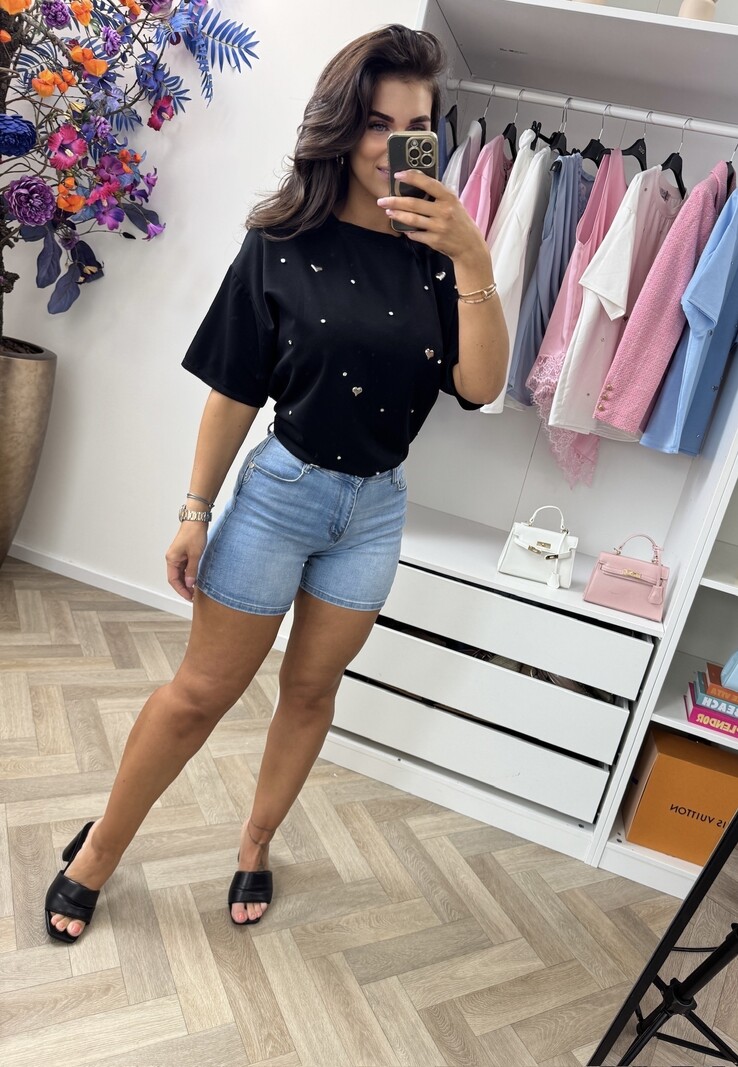 T-Shirt Hearts Black