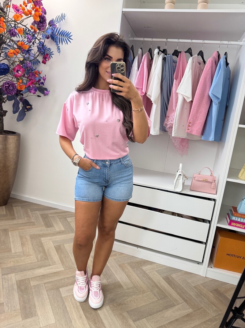 T-Shirt Hearts Pink