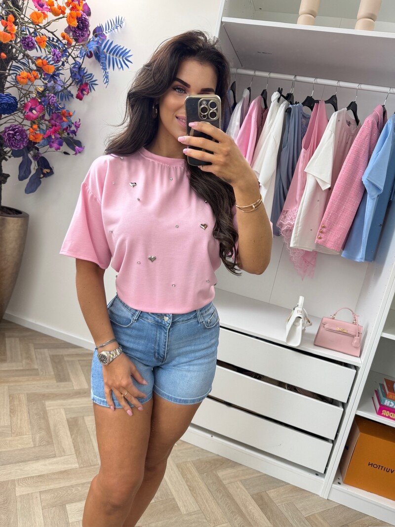 T-Shirt Hearts Pink