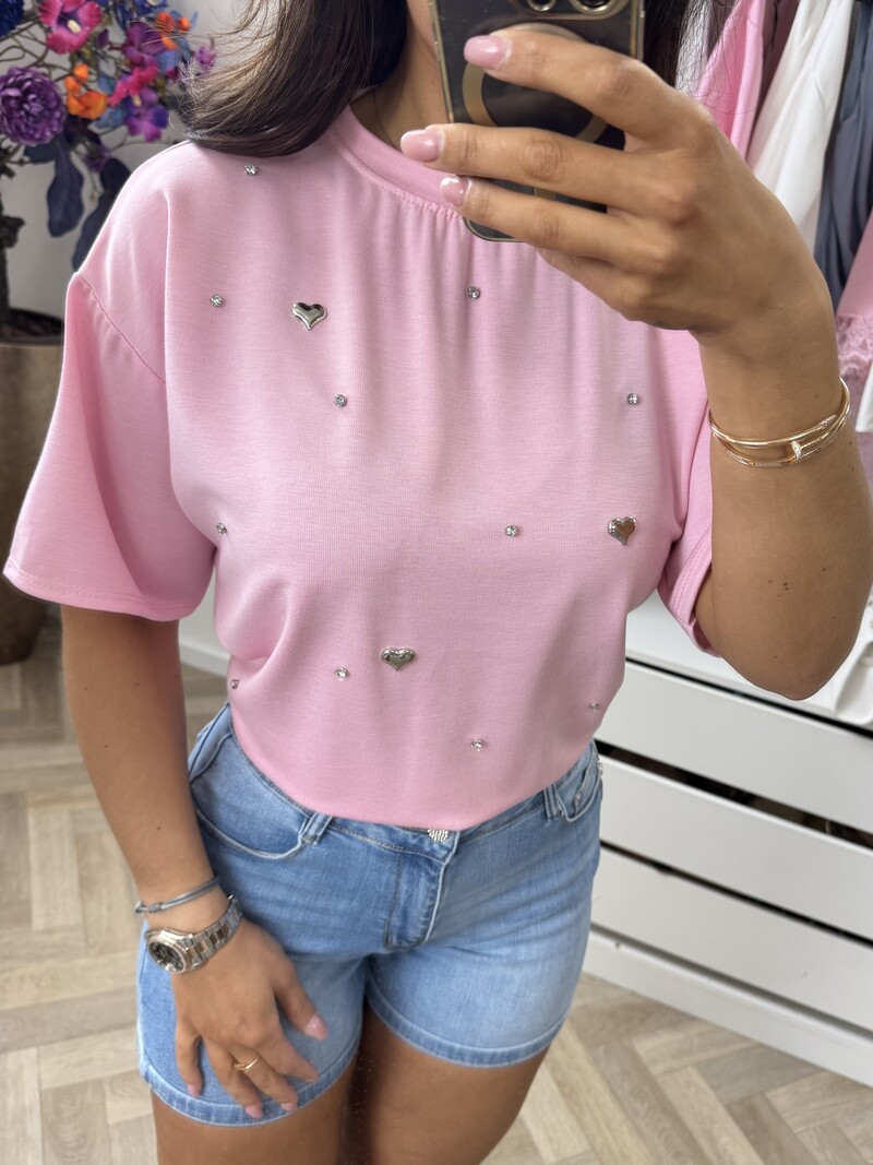 T-Shirt Hearts Pink