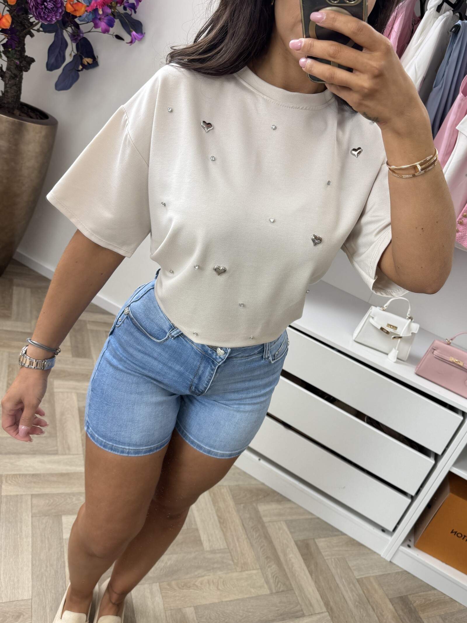 T-Shirt Hearts Beige