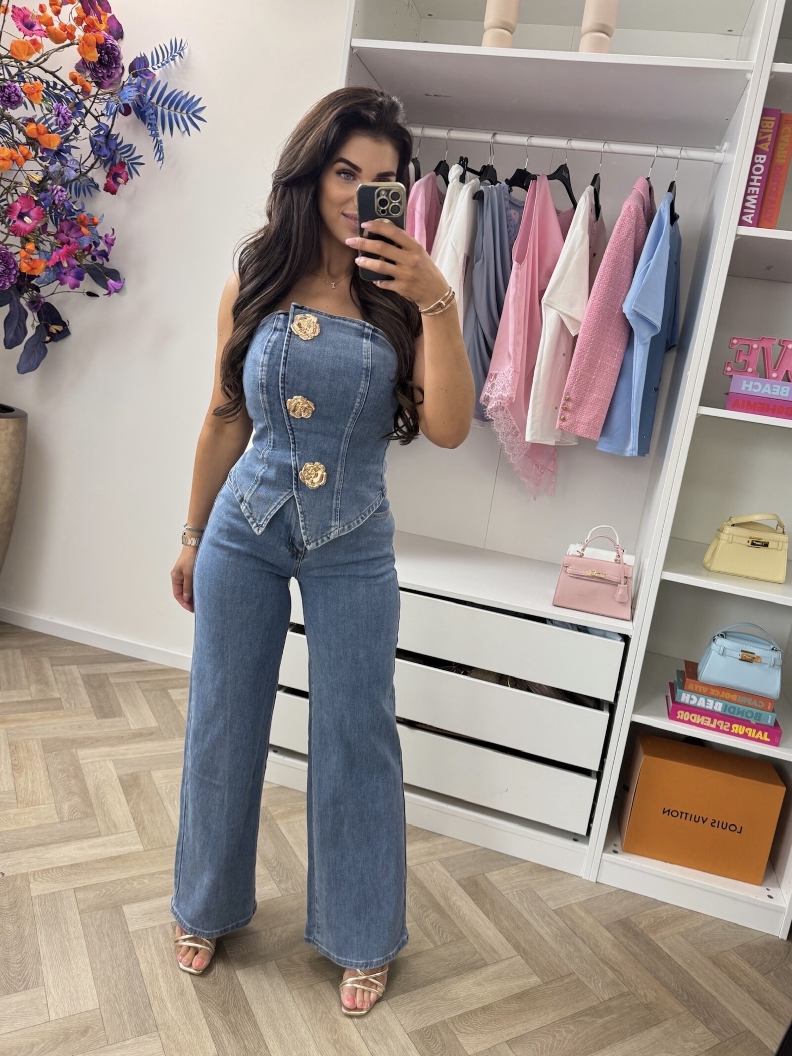 Pak Luxury Denim Gold button FW046