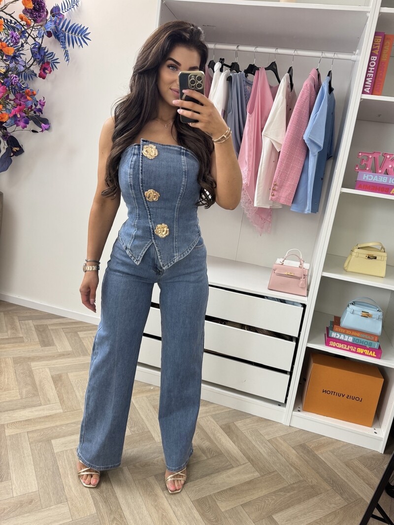 Pak Luxury Denim Gold button FW046