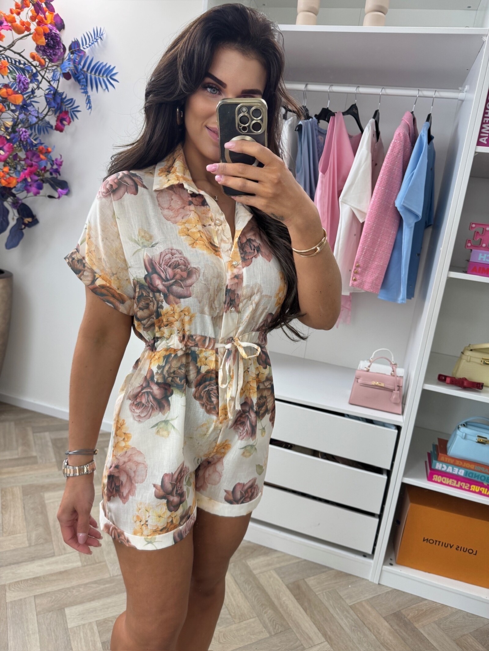 Jumpsuit Lilly print 3819 Choco