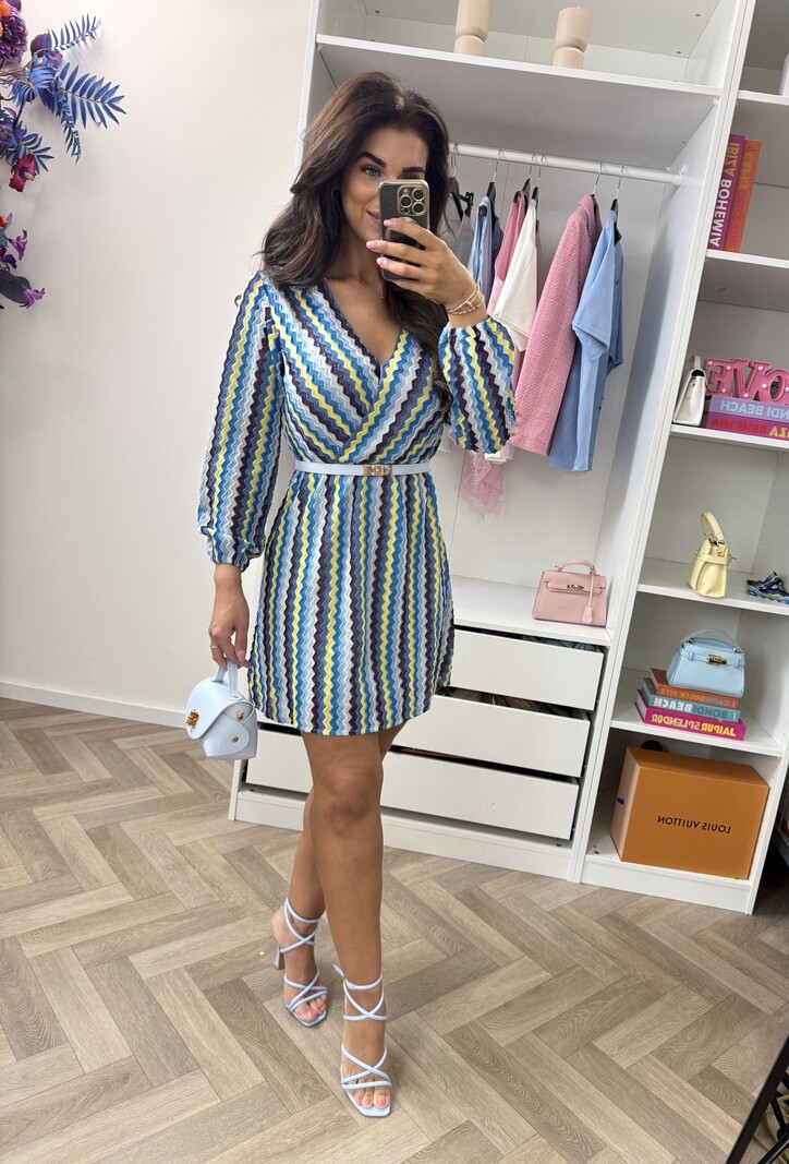 Dress zigzag Blue CY4162A