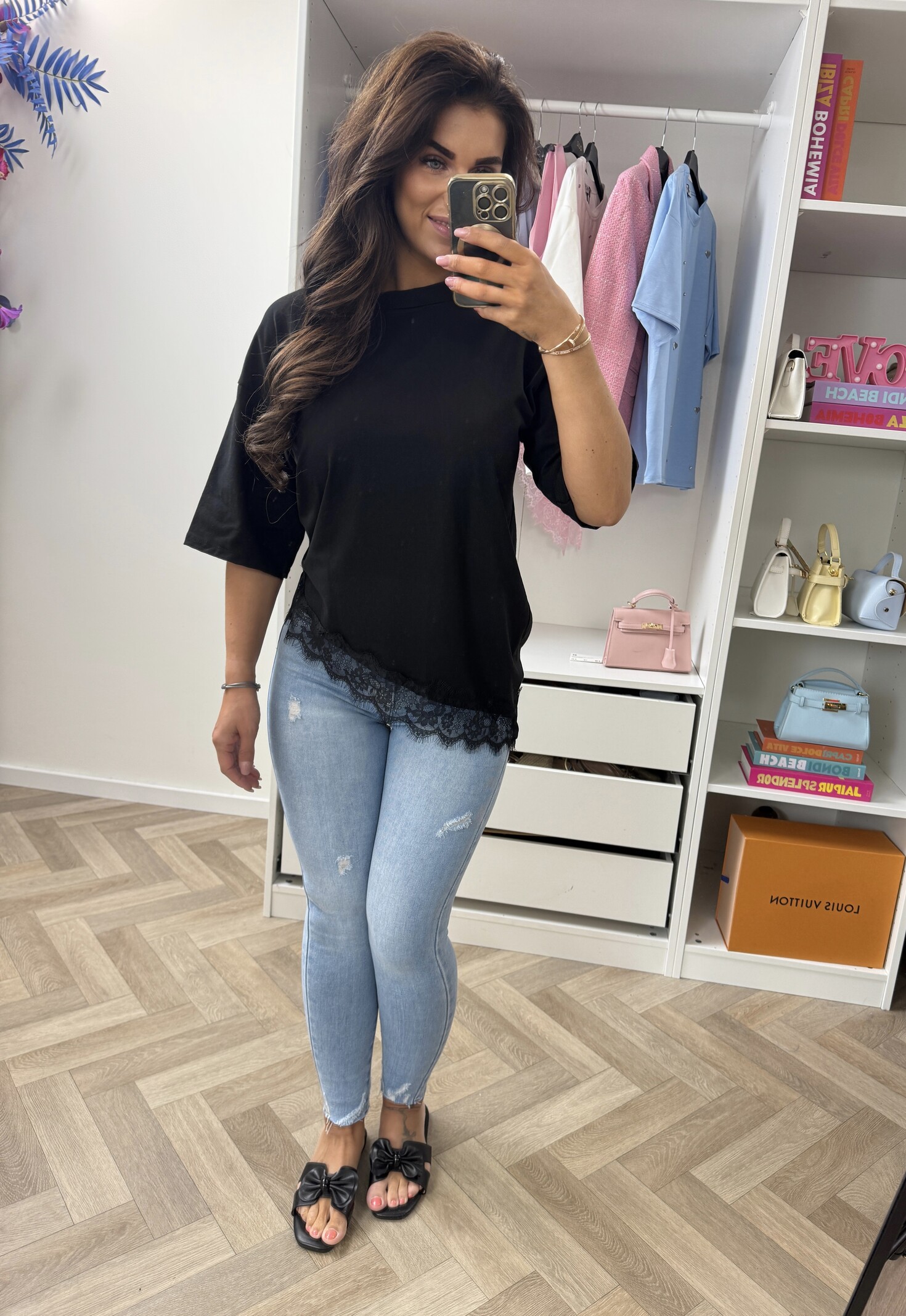 T-Shirt Lace Isa  Black