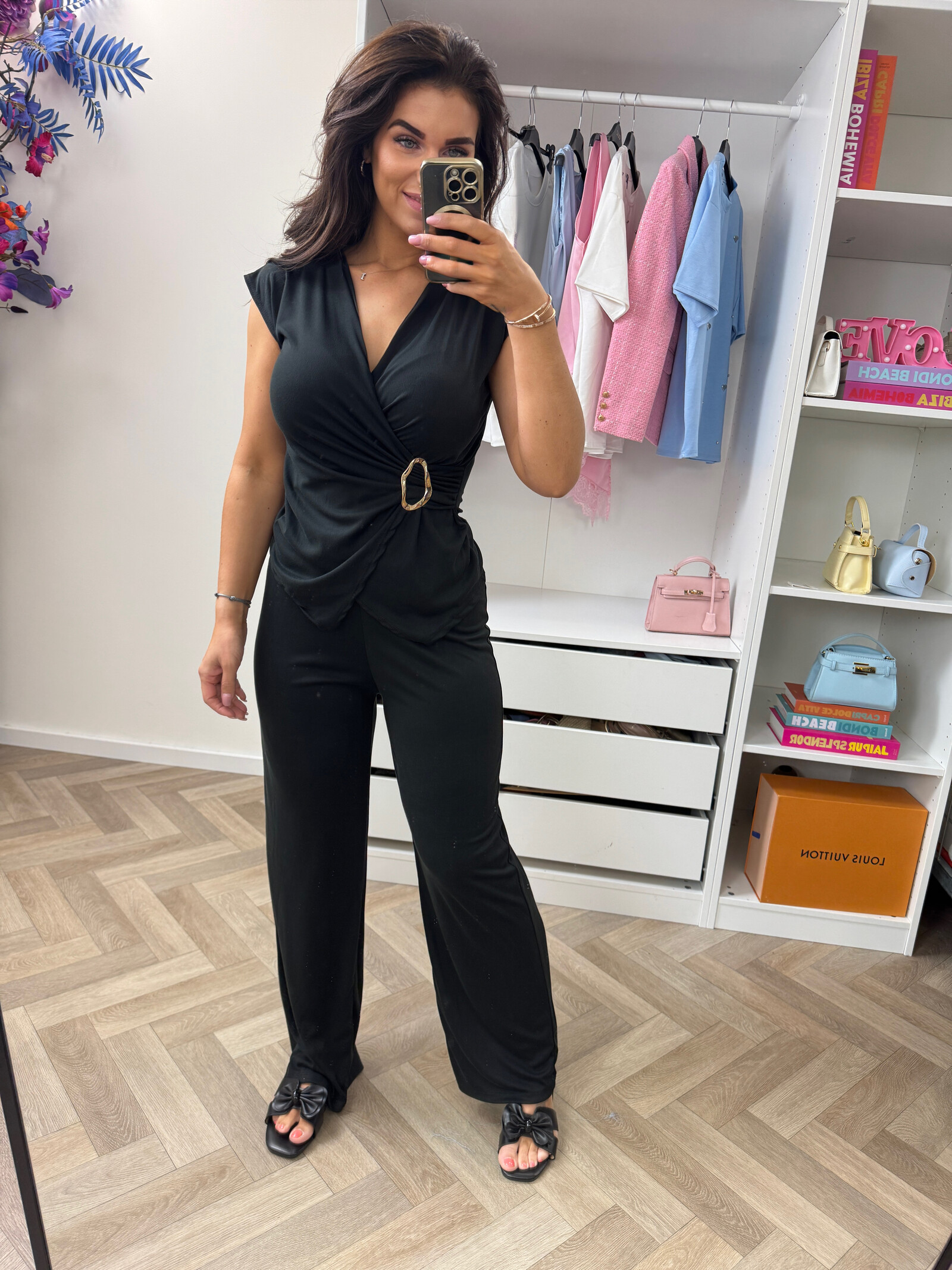 Set Nina Gold Detail Choco Black