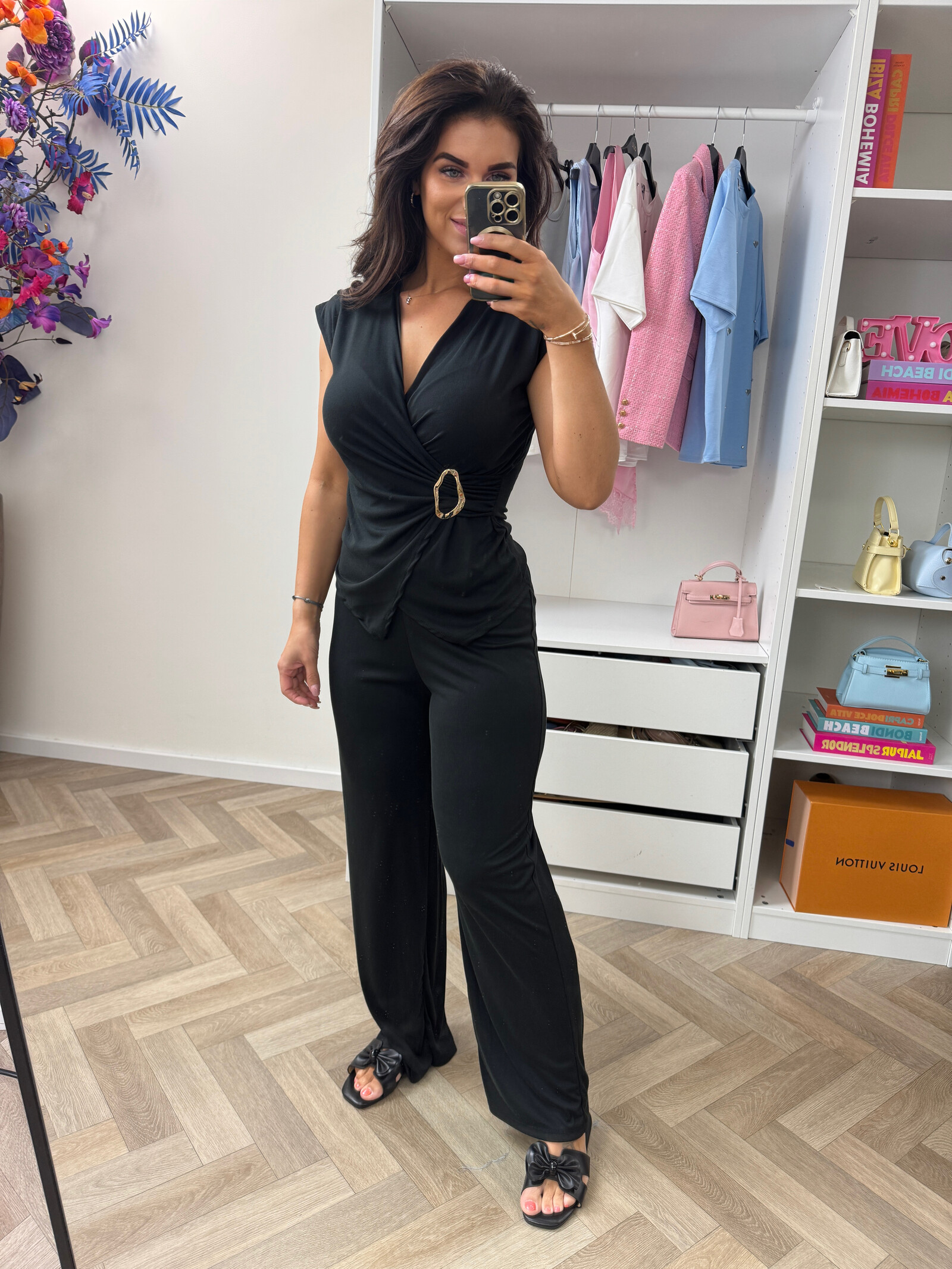 Set Nina Gold Detail Choco Black