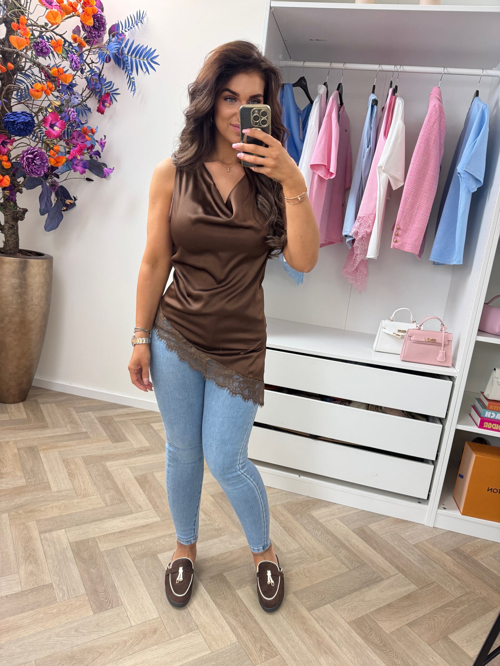 Top satin lace Choco