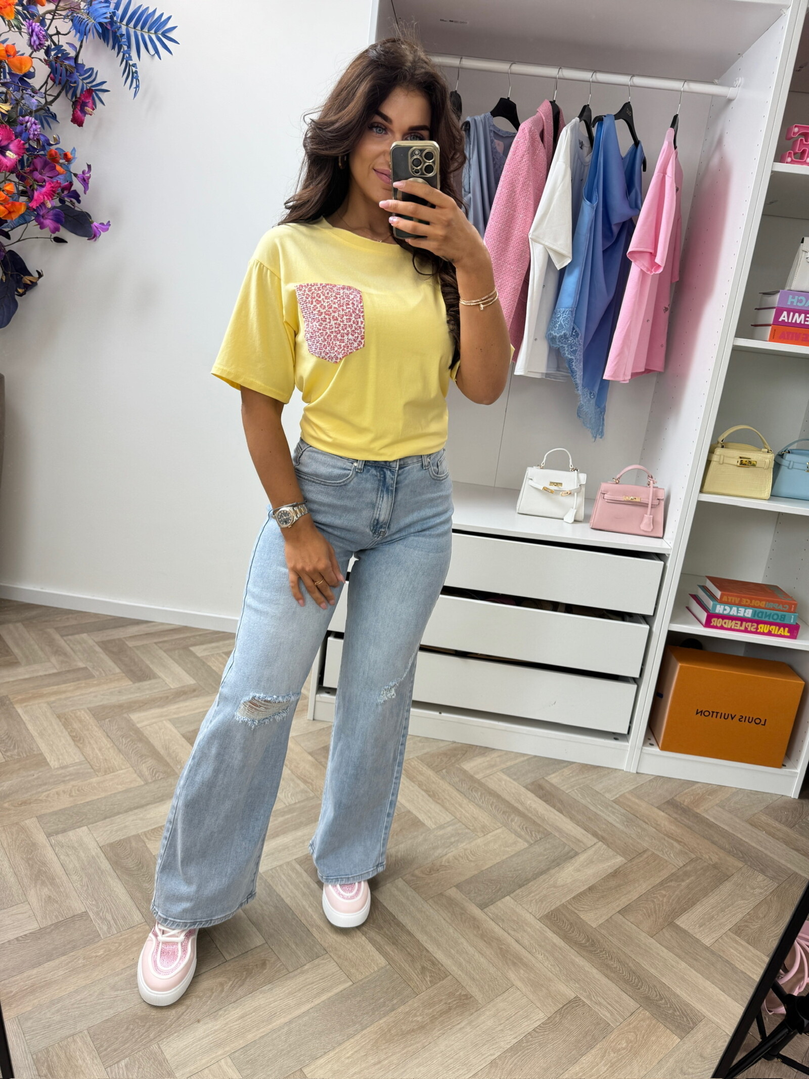 T-Shirt leopard pocket Yellow
