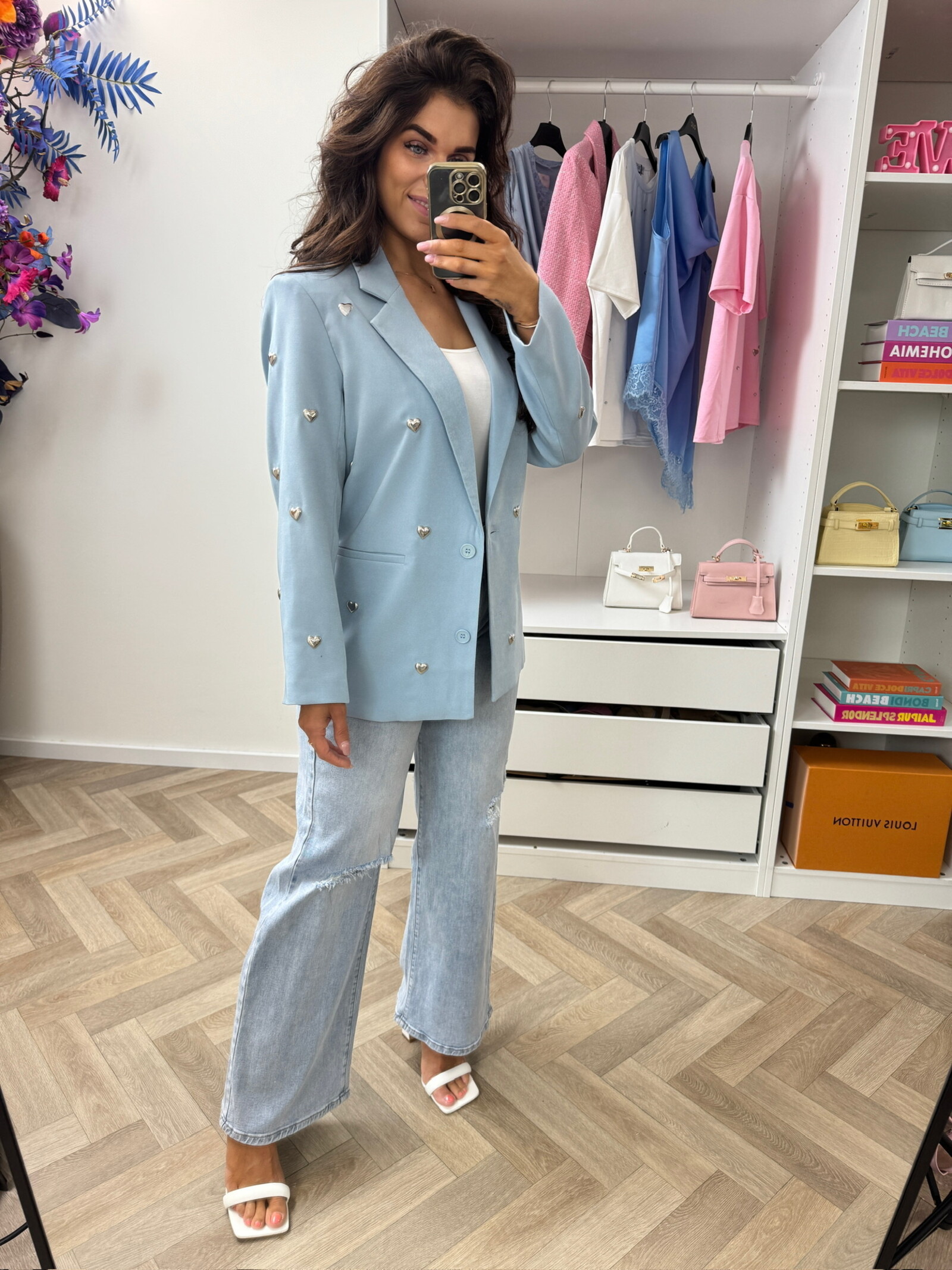 Luxe blazer hearts TC03 light blue
