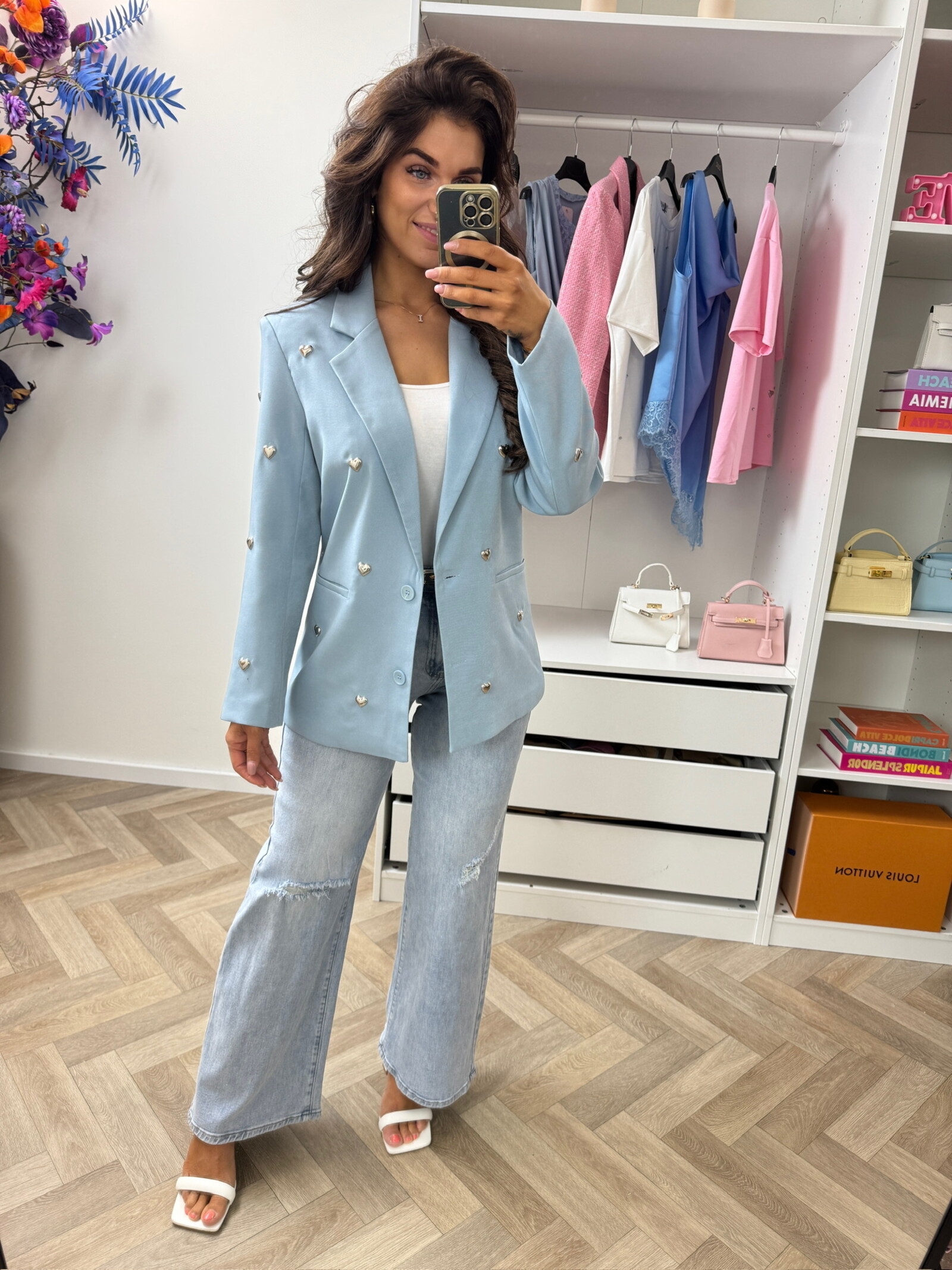 Luxe blazer hearts TC03 light blue