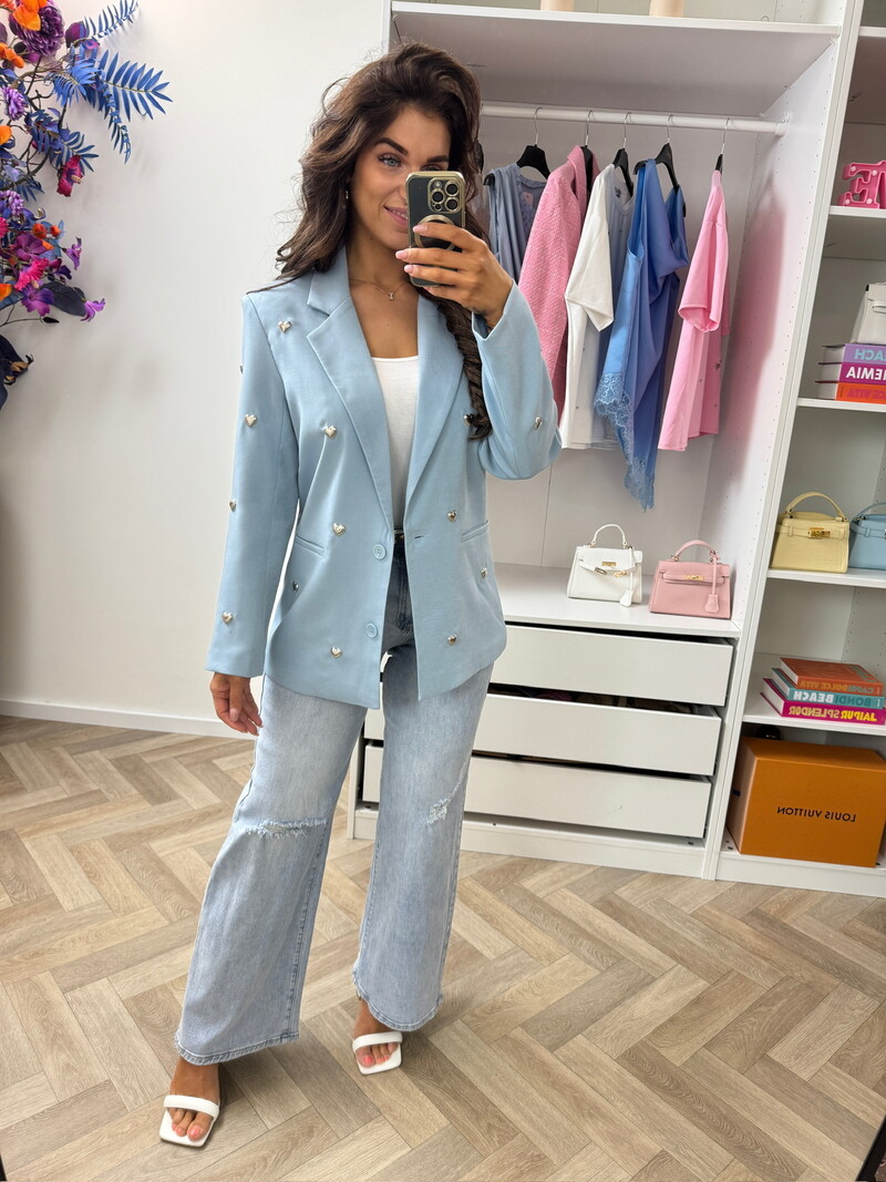 Luxe blazer hearts TC03 light blue