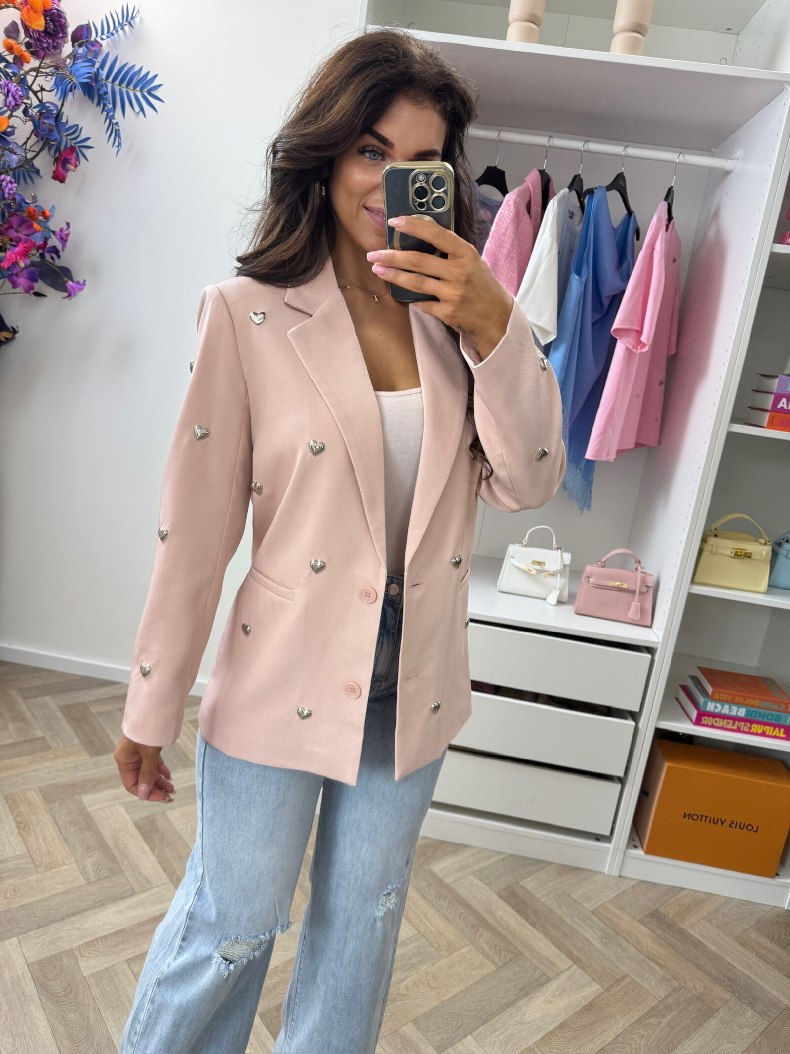 Luxe blazer hearts TC03 pink