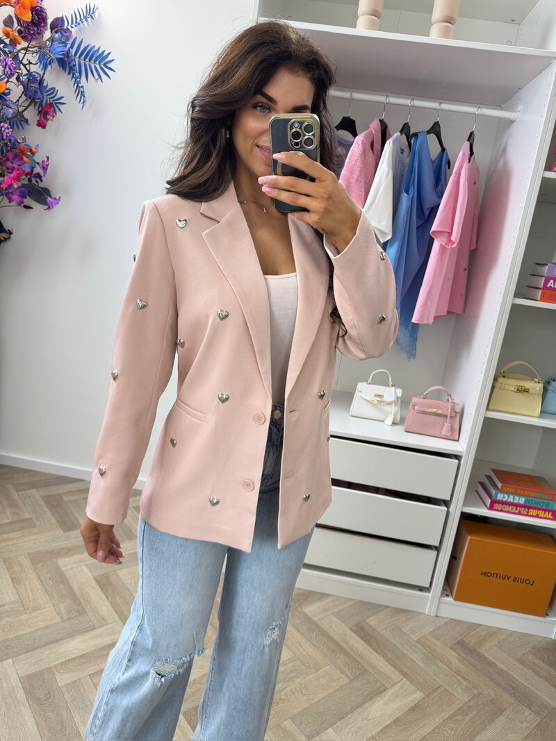 Luxe blazer hearts TC03 pink