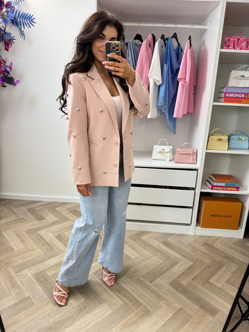 Luxe blazer hearts TC03 pink