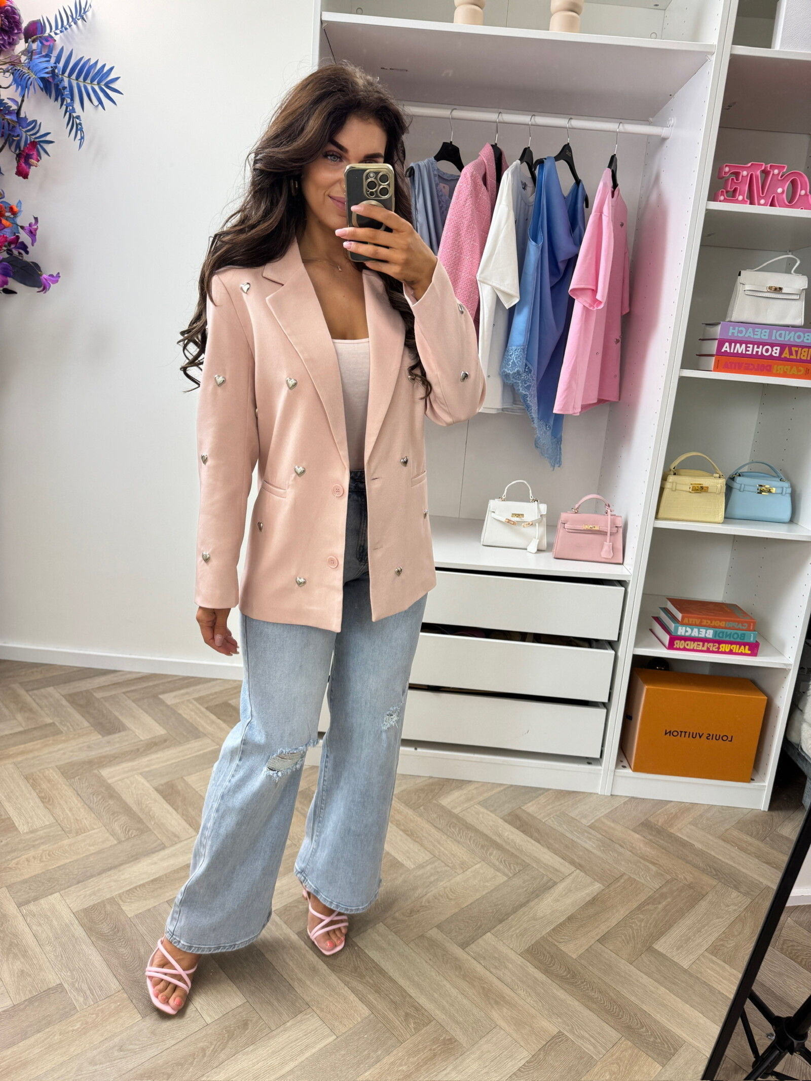 Luxe blazer hearts TC03 pink