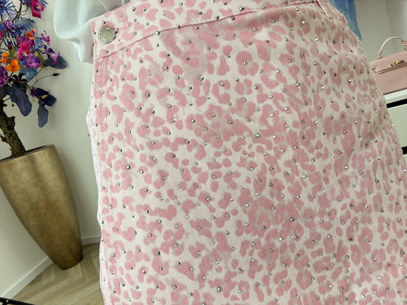 Skort leopard diamonds pink Y3032