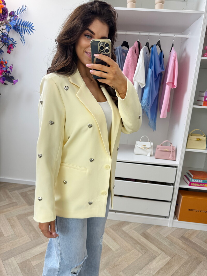 Luxe blazer hearts TC03 Light Geel