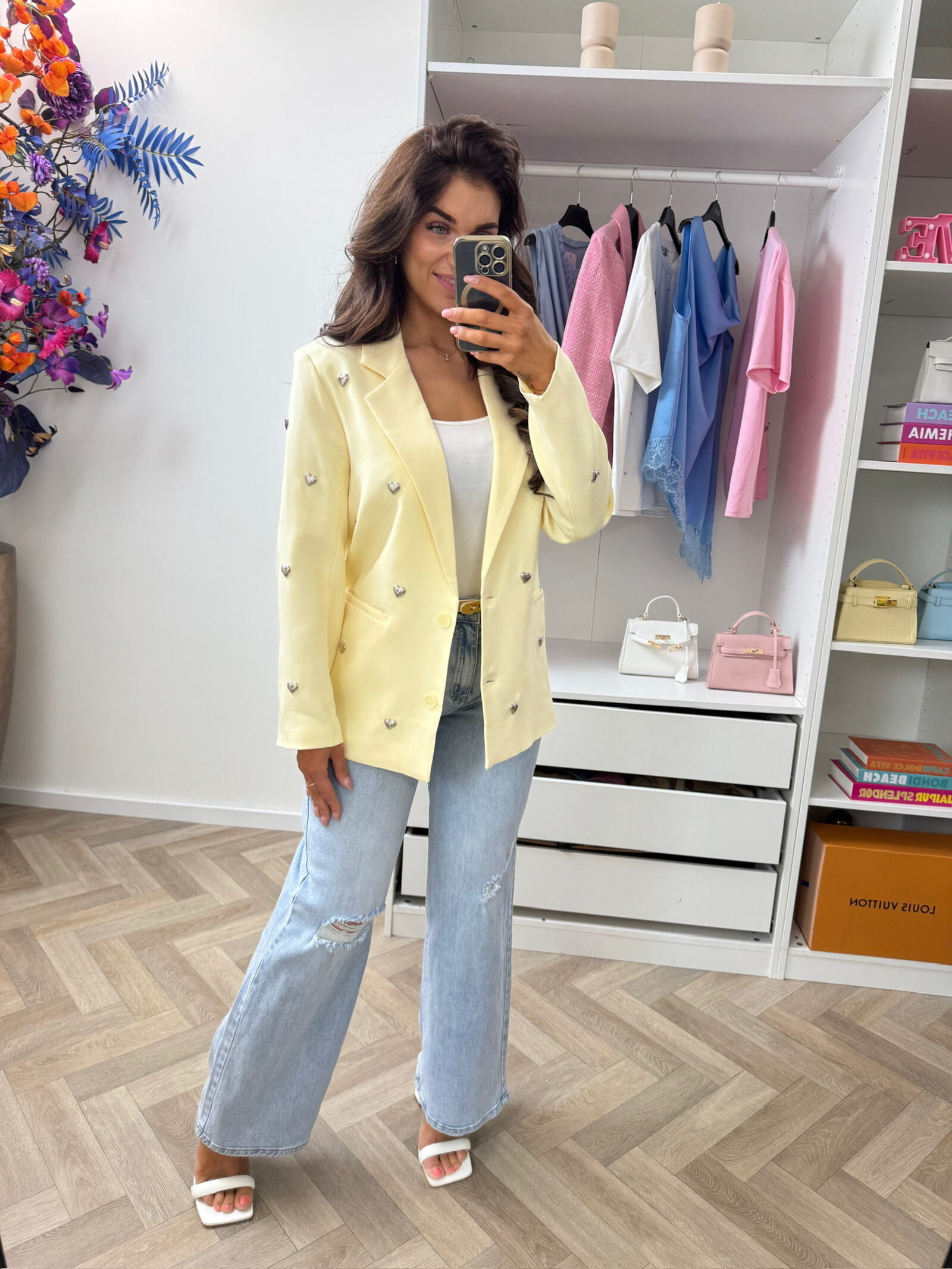 Luxe blazer hearts TC03 Light Geel