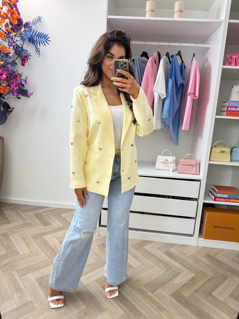 Luxe blazer hearts TC03 Light Geel
