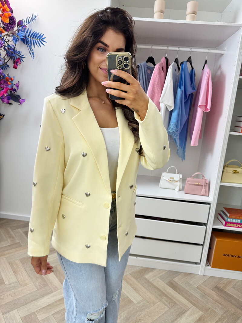 Luxe blazer hearts TC03 Light Geel