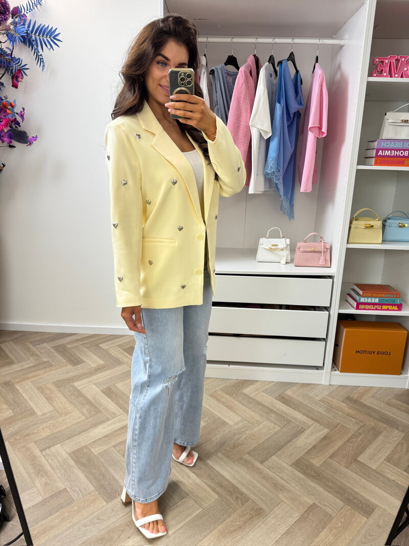 Luxe blazer hearts TC03 Light Geel