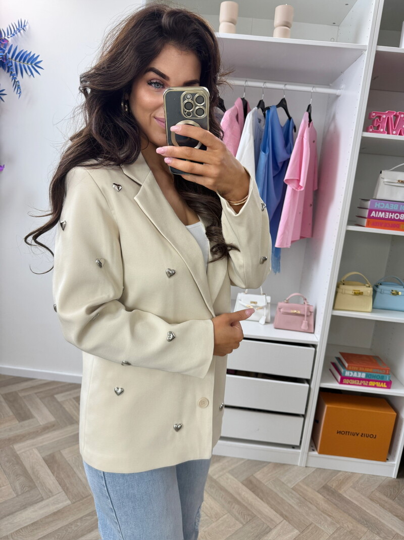 Luxe blazer hearts TC03 Beige