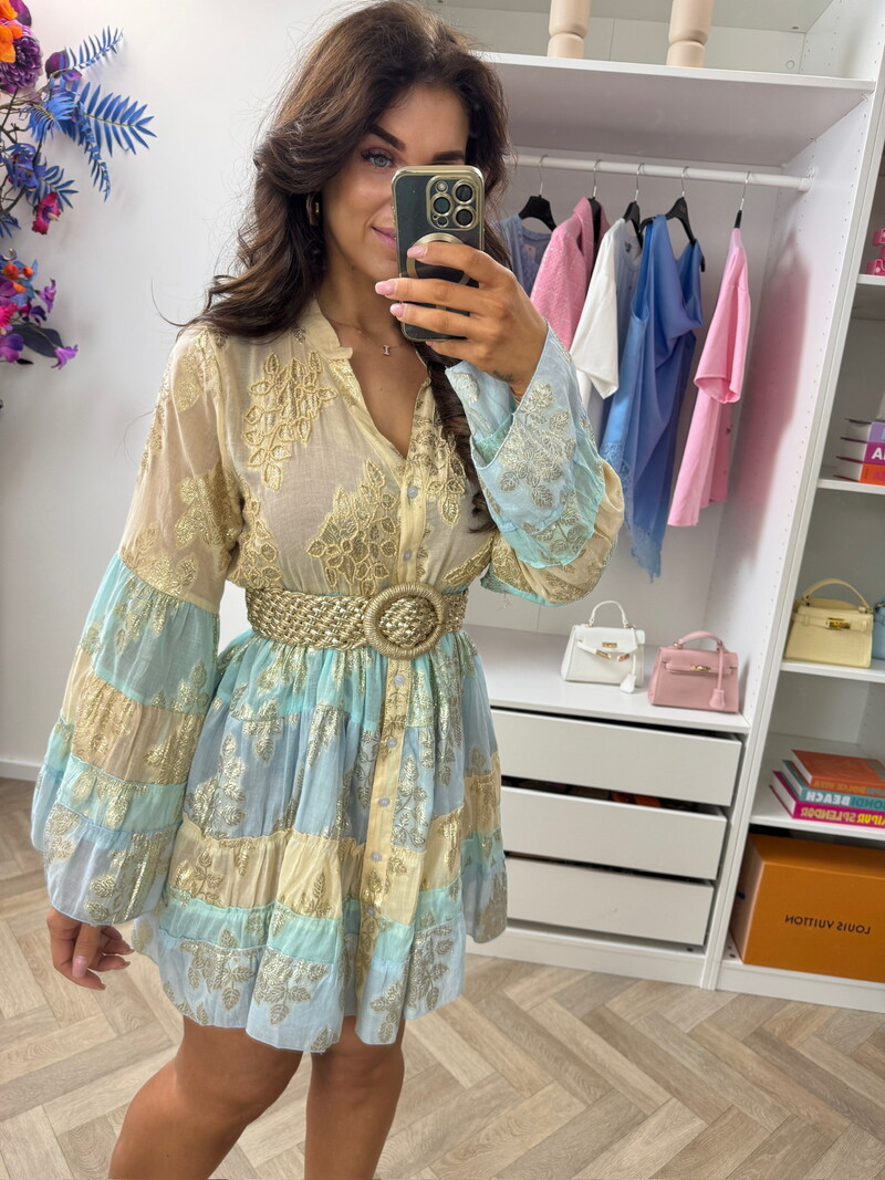 Gold Dress Dubai 9121 Beige