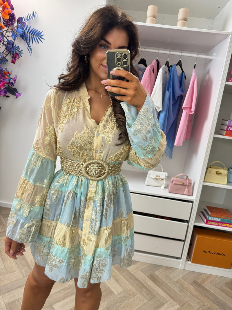 Gold Dress Dubai 9121 Beige