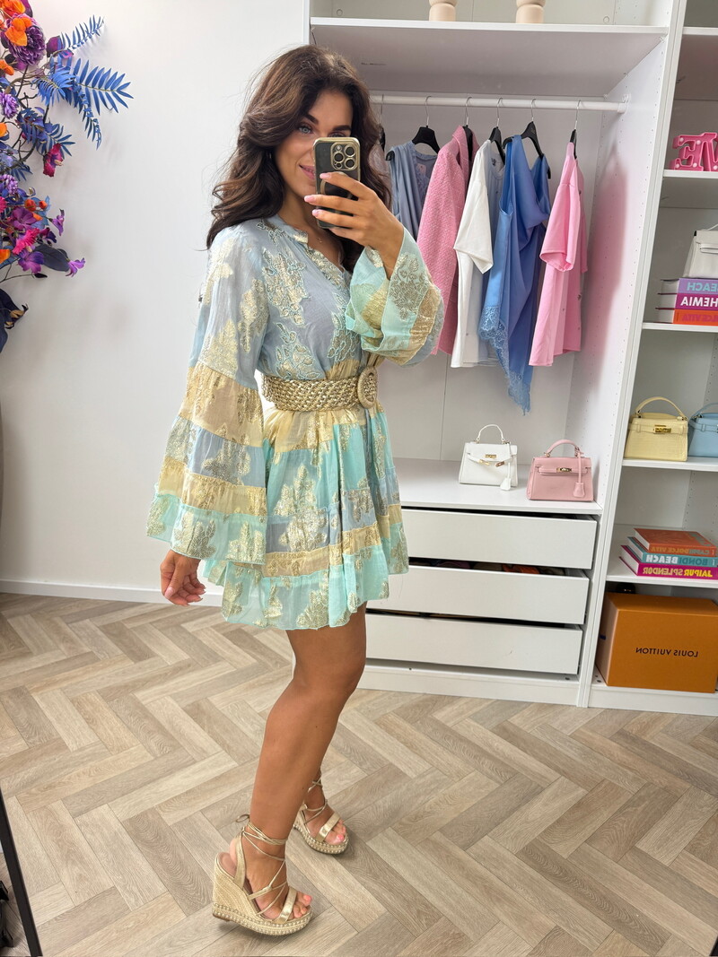 Gold Dress Dubai 9121 Blue