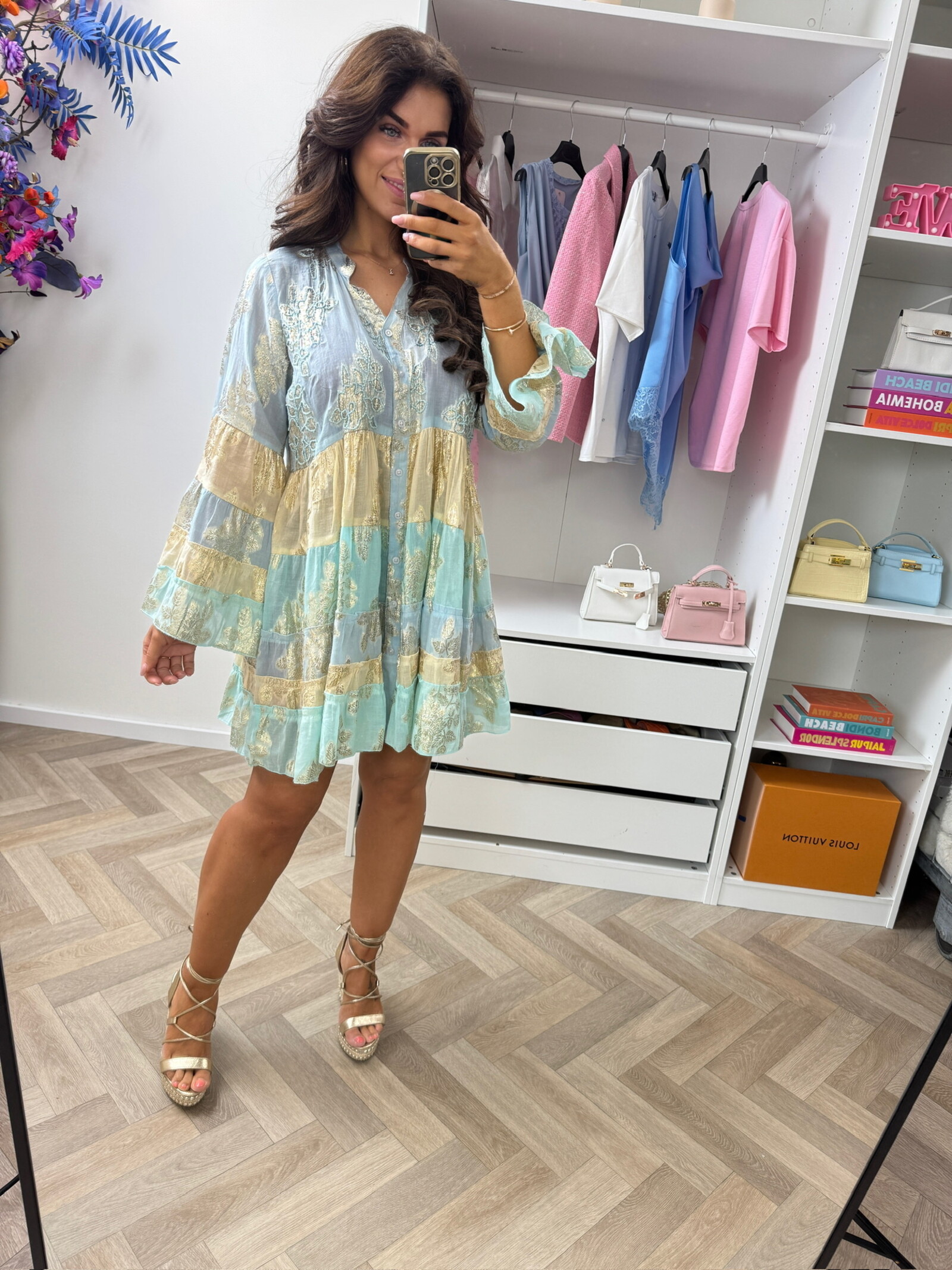 Gold Dress Dubai 9121 Blue