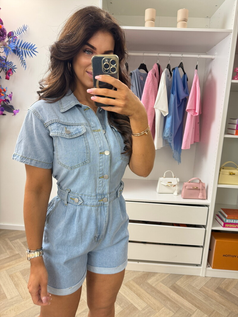 Denim jumpsuit short 8407