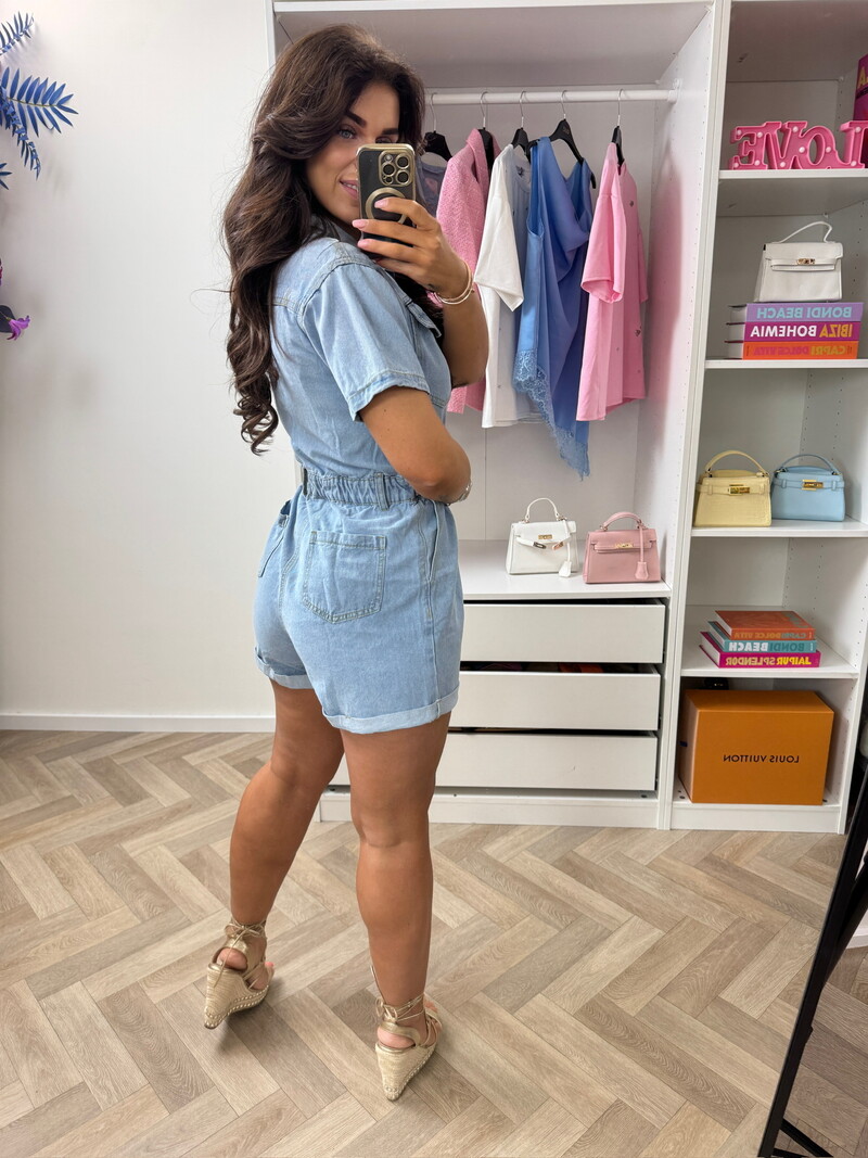 Denim jumpsuit short 8407