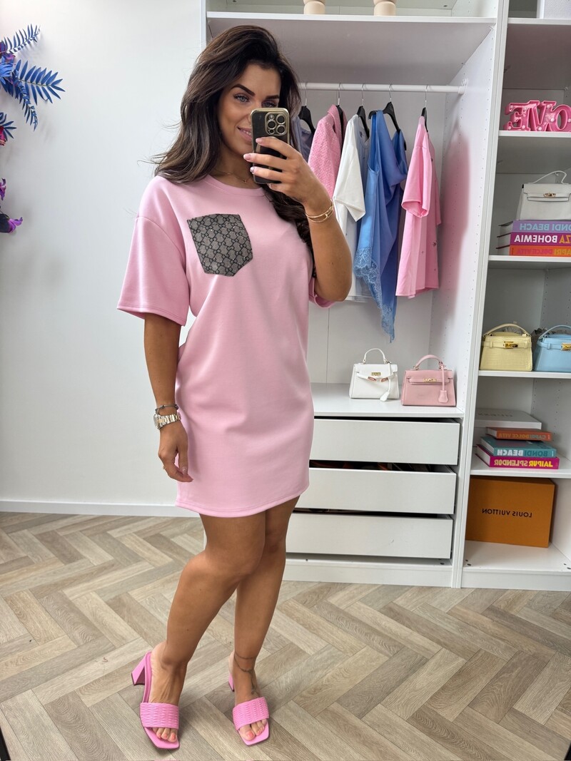 T-shirt Dress Designer Diamonds Pink