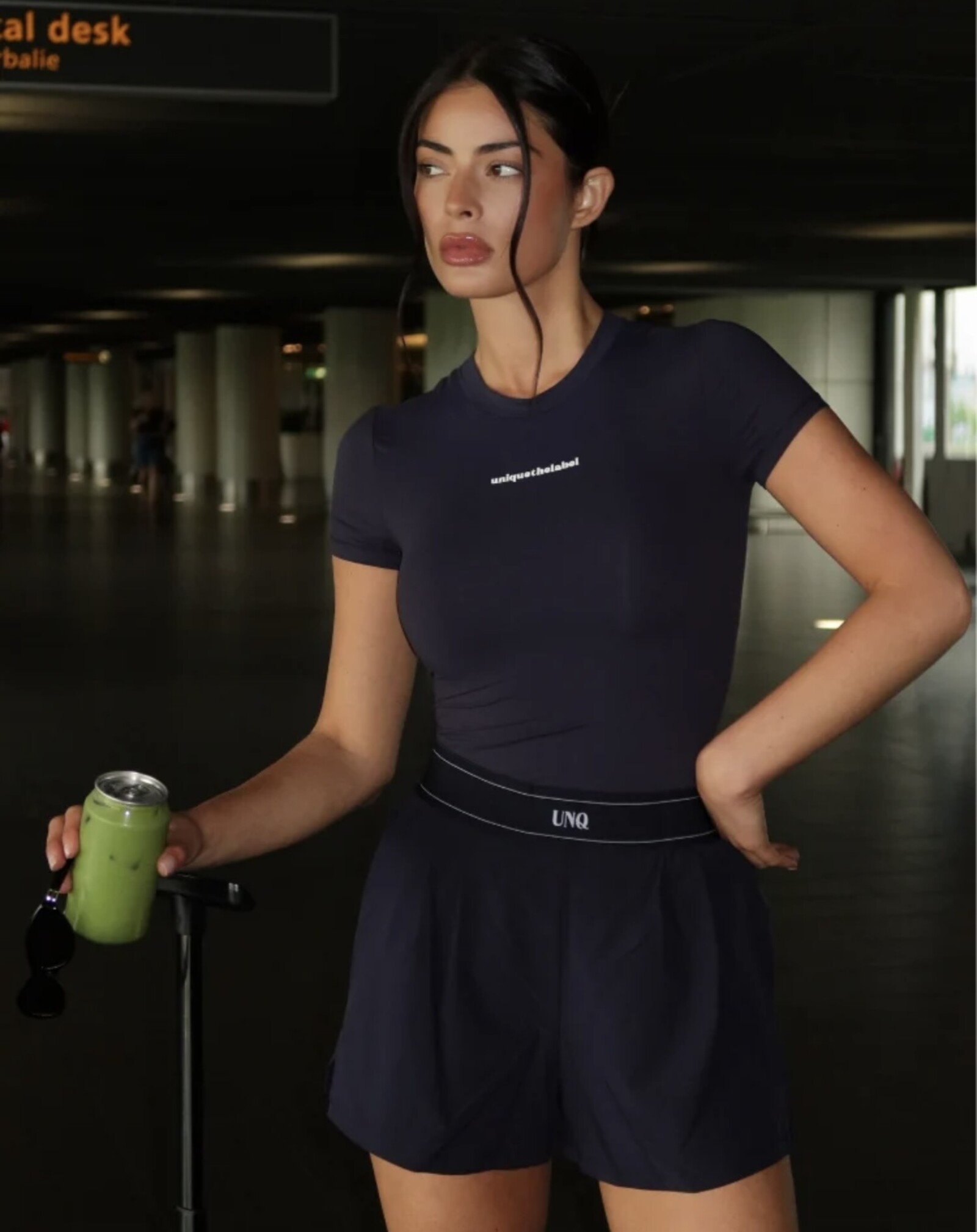 Unique The Label Top Short Sleeve Giselle  Deep Dark Navy