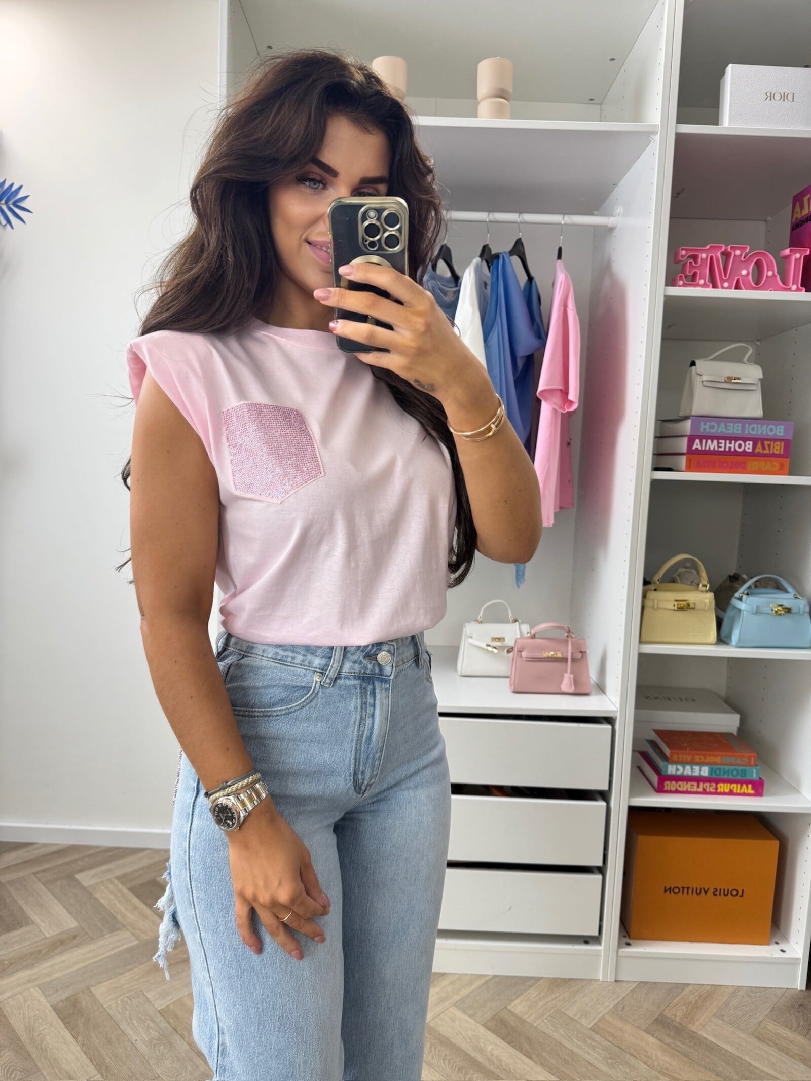 T-shirt Diamonds Pocket Pink G68101